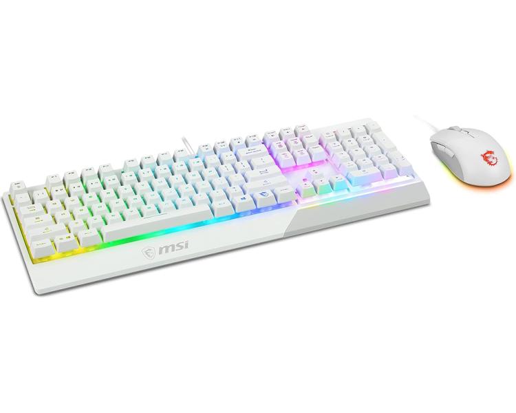 resistente all’acqua MSI Vigor GK30 Tastiera da Gaming, QWERTY Semi Mech-Membrane, resistente all’acqua, RGB, base antiscivolo White – immagine 3