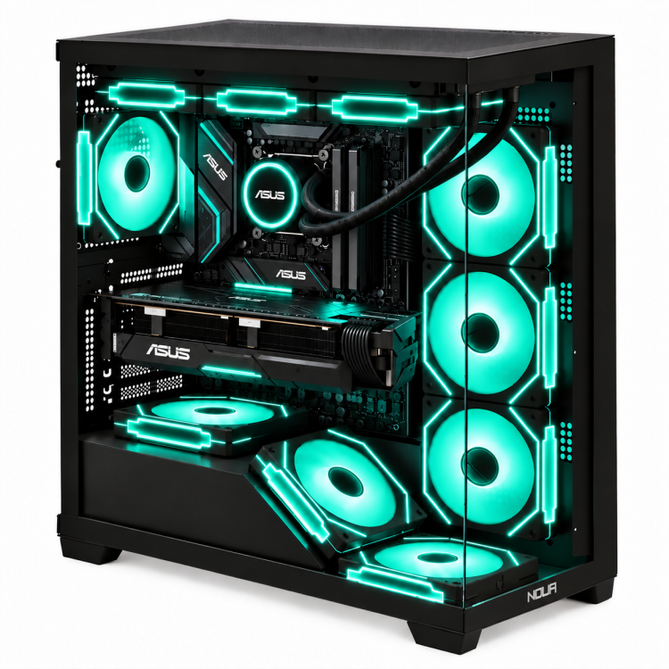PCdagamingASUSconRGBturchese_sFetl7uJwZPk_large VORTEX RX9 – Pc Gaming Ryzen 7 9700X, RX 9070 16Gb,Ram 32GB DDR5 6000 MHz,Ssd Nvme 1Tb,Dissipatore a Liquido 360mm, Windows 11 Pro – immagine 7