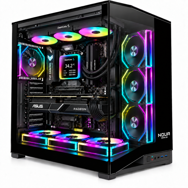 RX 9070 16GB NEMESIS RX9 PRO – Pc Gaming Ryzen 7 9850X3D, RX 9070 16GB,Ram 32GB DDR5 6000 MHz,Ssd Nvme 1Tb,Dissipatore a Liquido 360mm, Windows 11 Pro – immagine 2